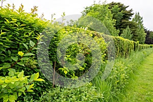Green hedgerow background or texture