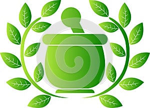 Zelený bylinný označení organizace nebo instituce 