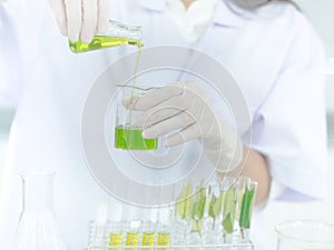 Green herbal medicine research discovery vaccine at science lab