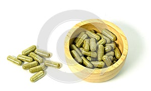 Green herbal powder capsule