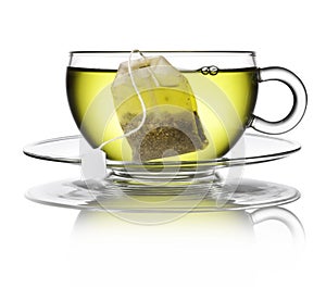 Verde herbario té bolsa taza 