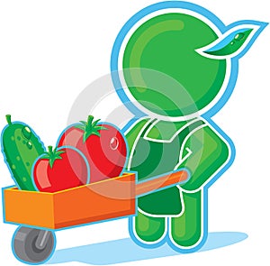 Green Hero with Harvest Cart