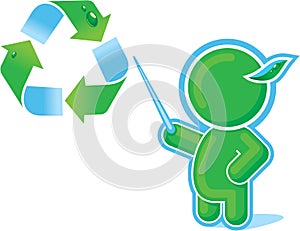 Green Hero with Recycle Symbol