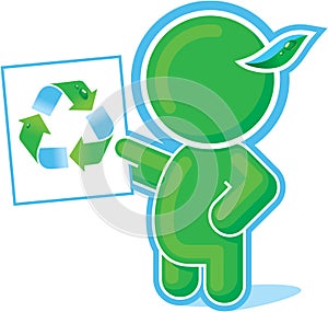 Green Hero showing Recycle Symbol