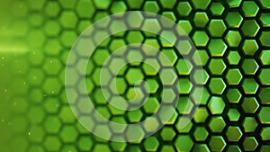 Green hexagon pattern abstract 3D rendering