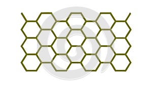 Green Hexagonal Grid Pattern, Abstract Geometric Background, vector design Generative AI