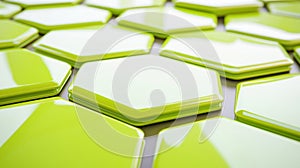 Green Hexagonal Tiles in Abstract Pattern Background