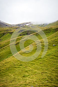 Green hills above Bachalpsee in Switzerland