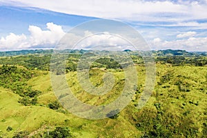 Green hills, aerial view. The nature of the Philippine Islands, Samar