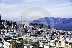 San Francisco, North Beach & Golden Gate Bridge photo