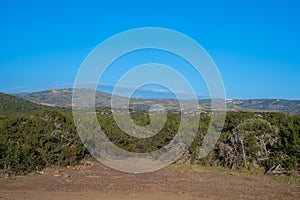 Green hills of Cyprus near coast of the Mediterranean Sea