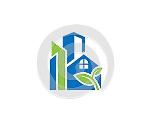 Green Home And City Logo Design