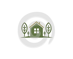 Green Home Landscape Logo Design