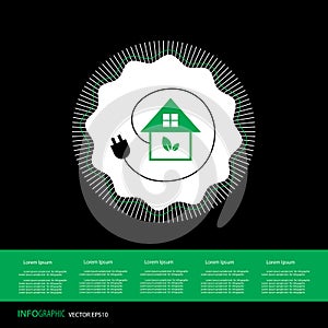 Green home power efficiency icon