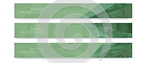 Green horizontal vector banner template or website header with abstract geometric background. Agro land backdrop