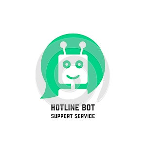 Green hotline bot logo like support service