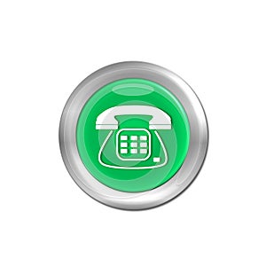 Green Hotline support contact communication concept button - German