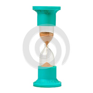 Hourglass isolated on white. Green hourglass on a white background. Hourglass Isolate