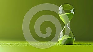 The green hourglass timer.AI generated image photo