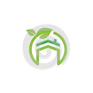 Green house eco nature environment logo design