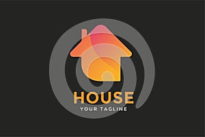 Green house home vector logo