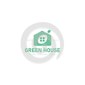 Green house logo design icon