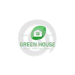 Green house logo design illustration icon