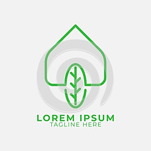 Green House logo. Eco House Logo abstract design vector template. Home services Household Ecology green smart Logotype concept ico