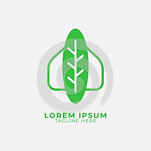 Green House logo. Eco House Logo abstract design vector template. Home services Household Ecology green smart Logotype concept ico