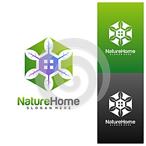 Green House Logo Template Design Vector. Nature Home Logo Concept. Icon Symbol