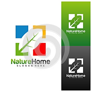 Green House Logo Template Design Vector. Nature Home Logo Concept. Icon Symbol