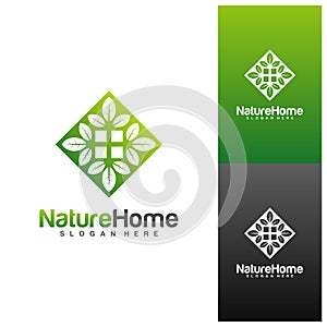 Green House Logo Template Design Vector. Nature Home Logo Concept. Icon Symbol