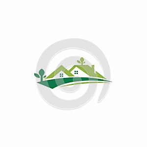 Green House Logo Template. Real Estate Logo