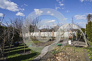 A green house preparing for planting on garden