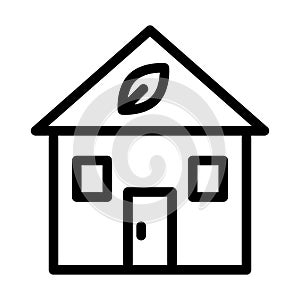 Green House Vector Thick Line Icon For Personal And Commercial Use