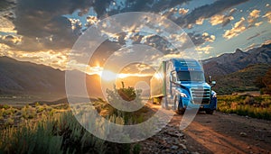 Green hydrogen transport trucks pioneers of sustainable mobility in a clean energy landscape photo
