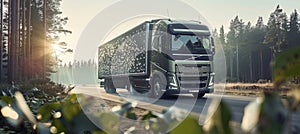 Green hydrogen transport trucks pioneers of sustainable mobility in a clean energy landscape photo