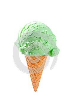 Green ice cream cone