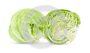 Green Iceberg lettuce on White