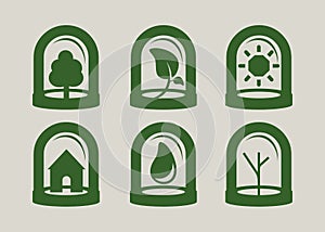 Green icon set photo