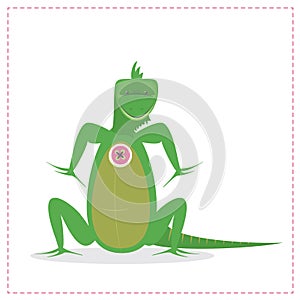 Green iguana, exotic animals, reptiles Vector cartoon