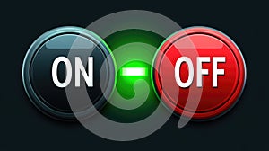 Green indicator light between on off buttons