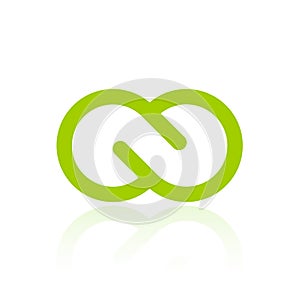 Green infinity loop logo