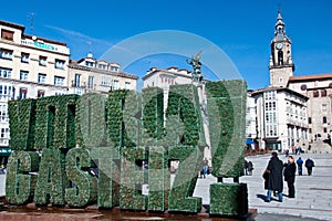 Green inscription of Vitoria Gasteiz