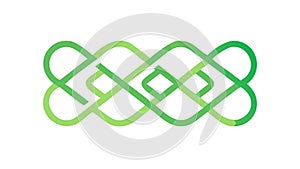 A Green Intertwined Celtic Knot Seamless Pattern Border Design. vector design Generative AI