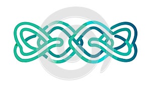 Green Interwoven Celtic Knot Pattern Design, vector design Generative AI