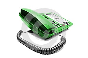 Green IP office phone isolated