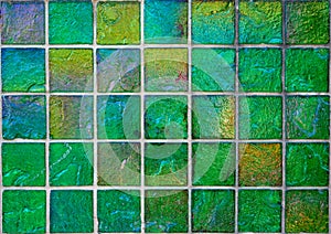 Green Iridescent Tile Grid