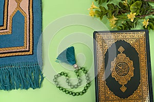 a green islamic holy book