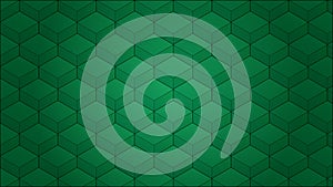 Green Isometric Cube Pattern Background